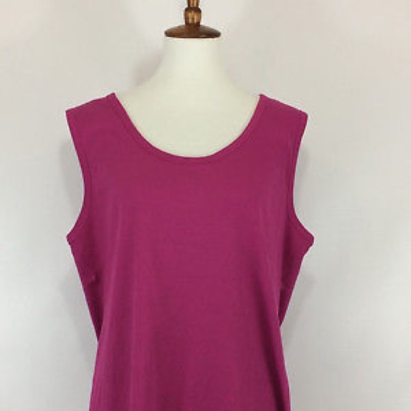 Scoop Neck Rib Neck Tank SZ 1X - Picture 2 of 7